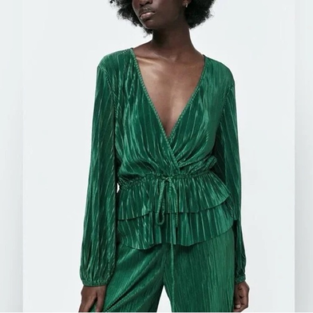 Zara Green Blouse